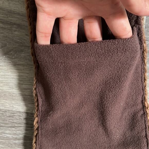 255 Handmade In Nepal Brown Wool Knitted Scarf With Fringer - Picture 3 of 4